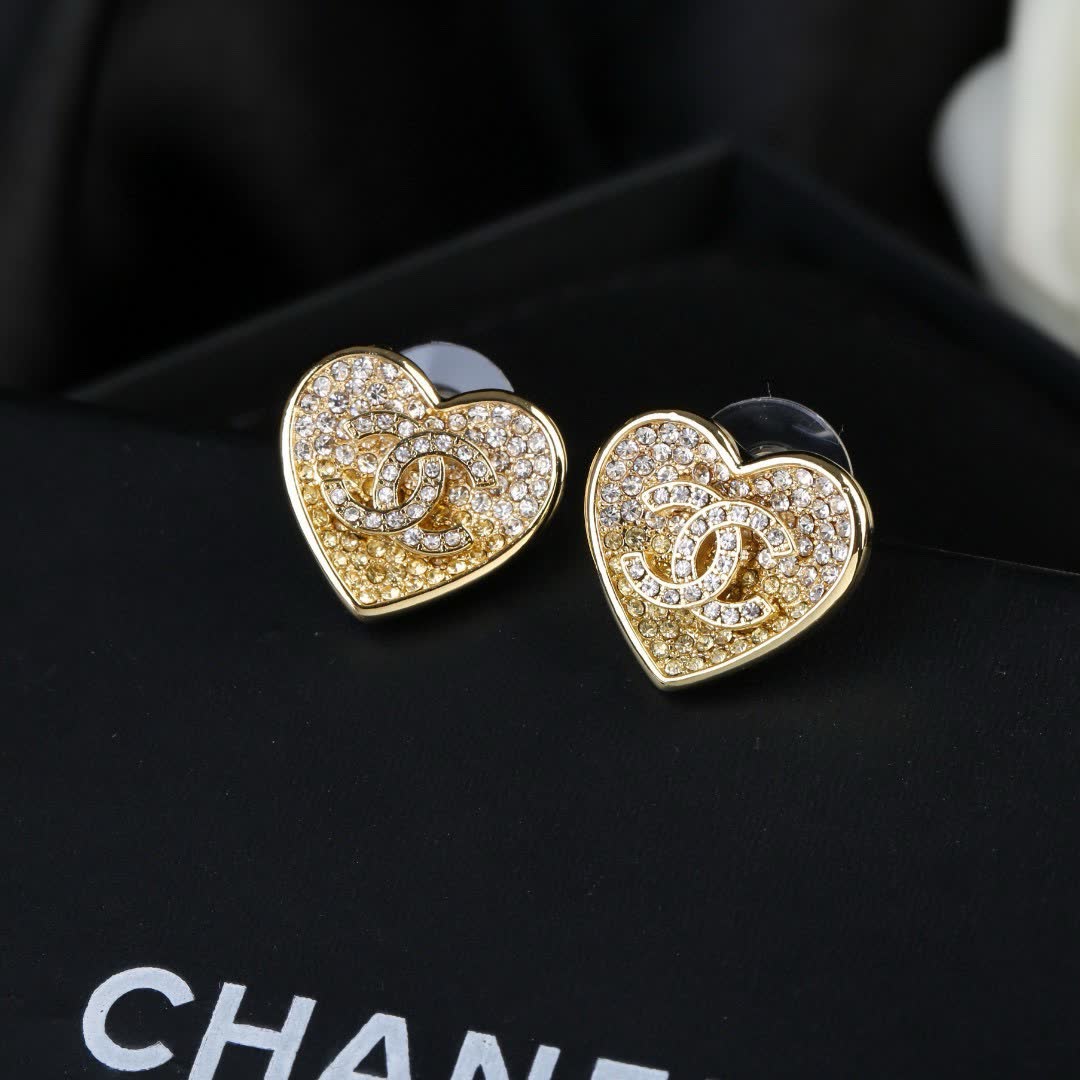 Chanel Heart Stud Earrings Chanel Heart Stud Earrings