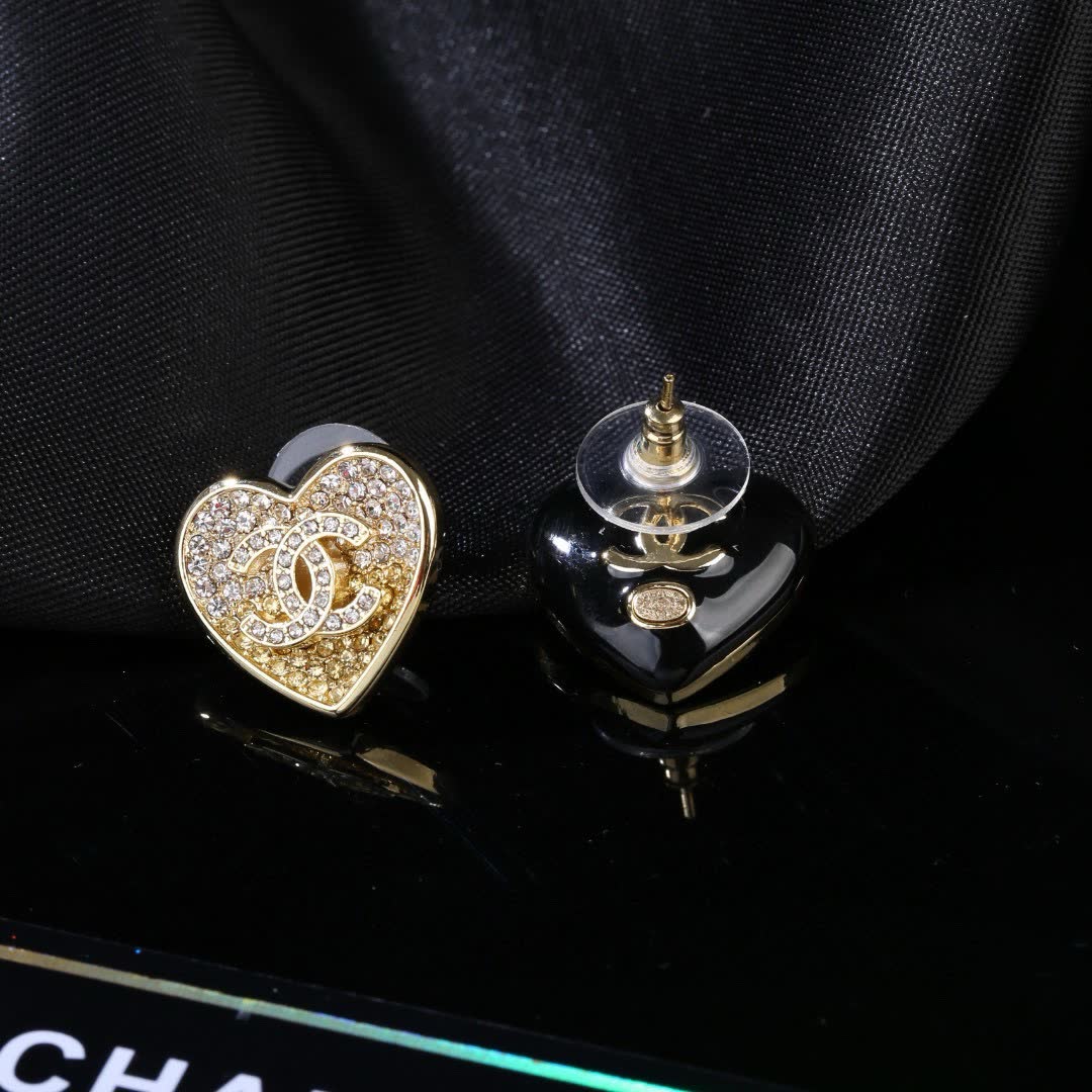 Chanel Heart Stud Earrings