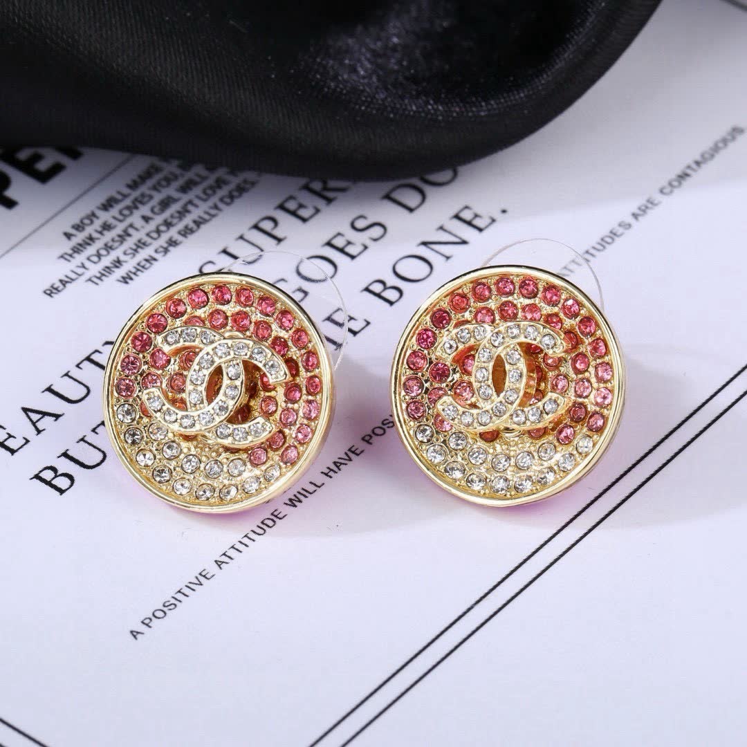 Chanel CC Logo Crystal Earrings Chanel CC Logo Crystal Earrings