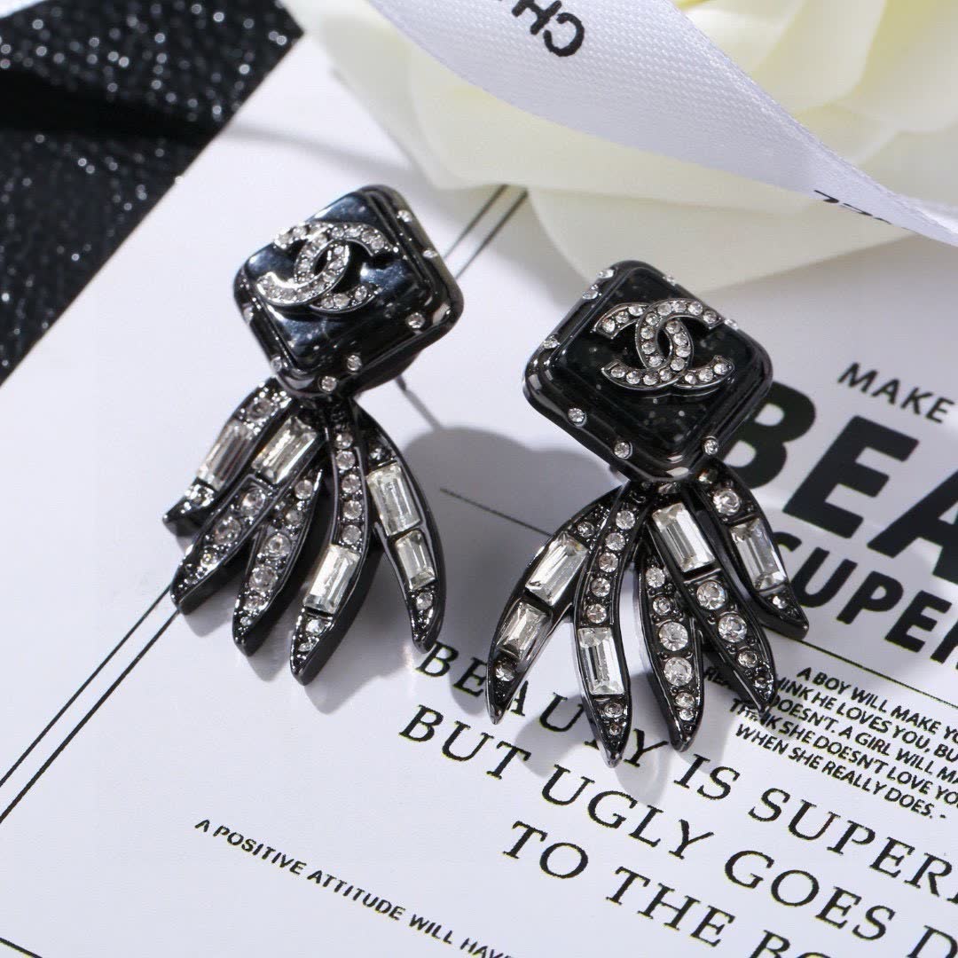 Chanel CC Crystal Wing Earrings Chanel CC Crystal Wing Earrings