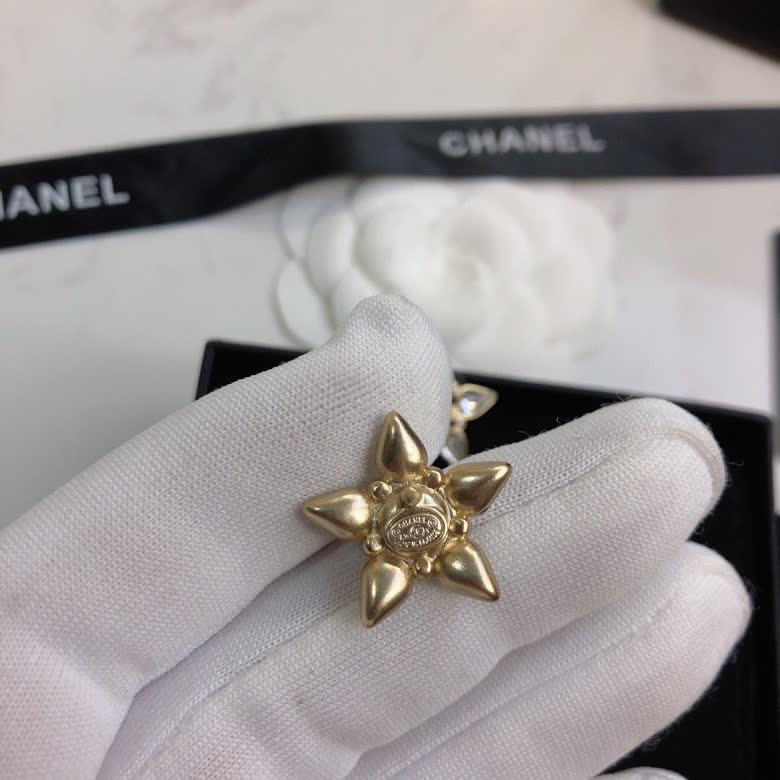 Chanel Crystal Flower Stud Earrings