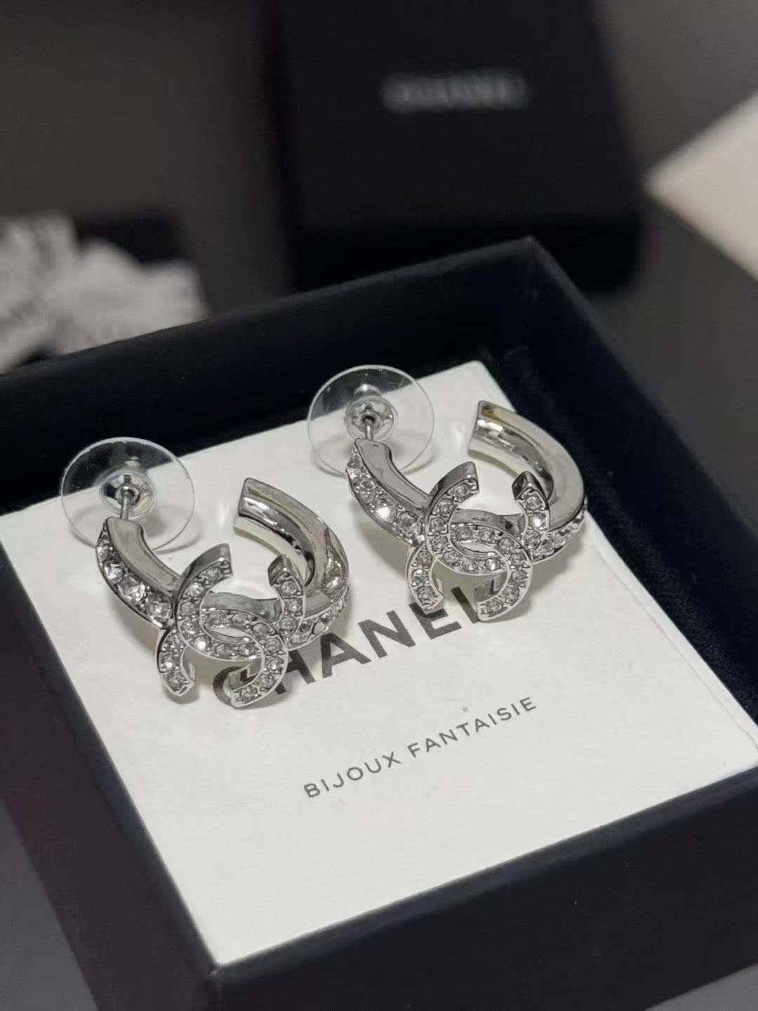 Chanel CC Logo Earrings