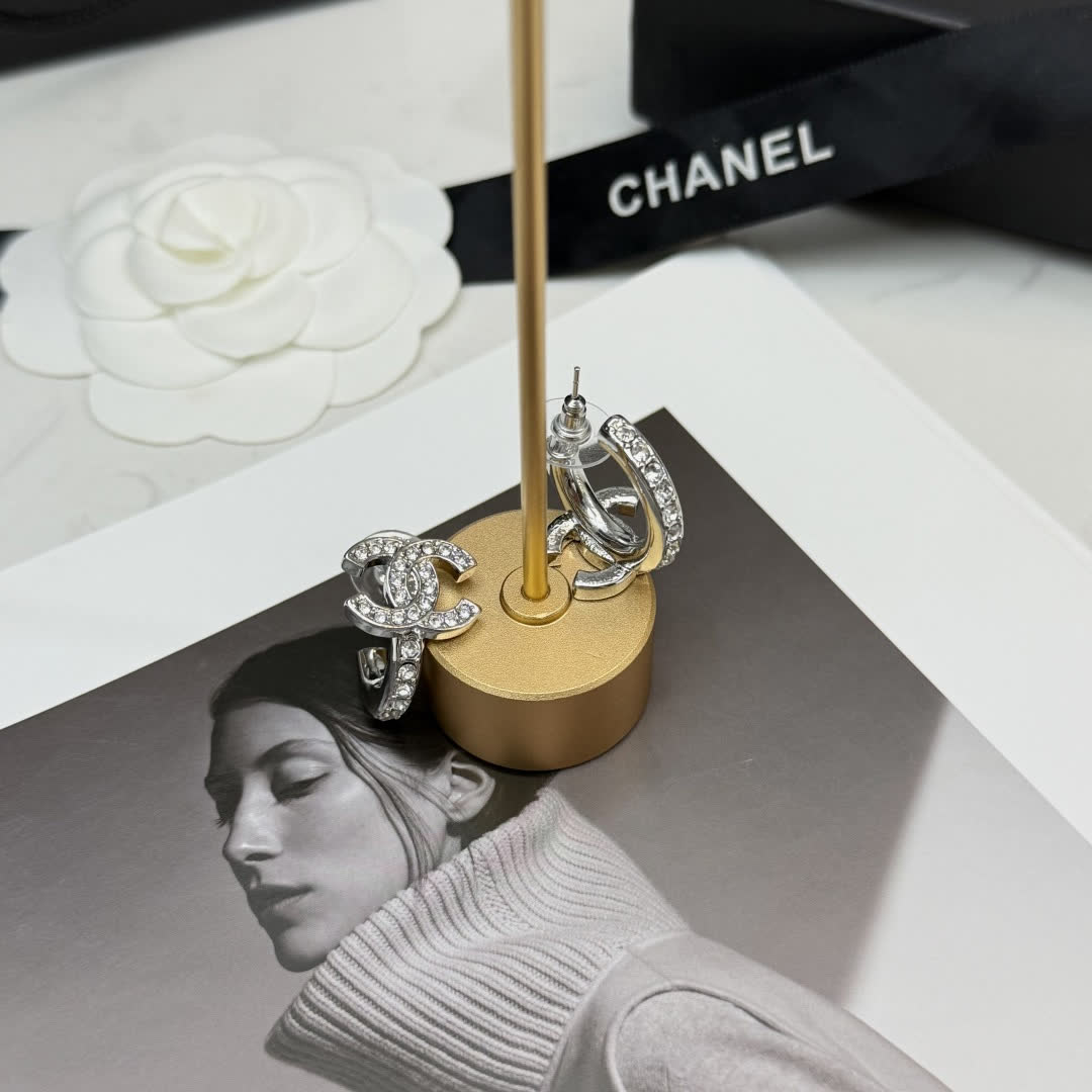 Chanel CC Logo Earrings
