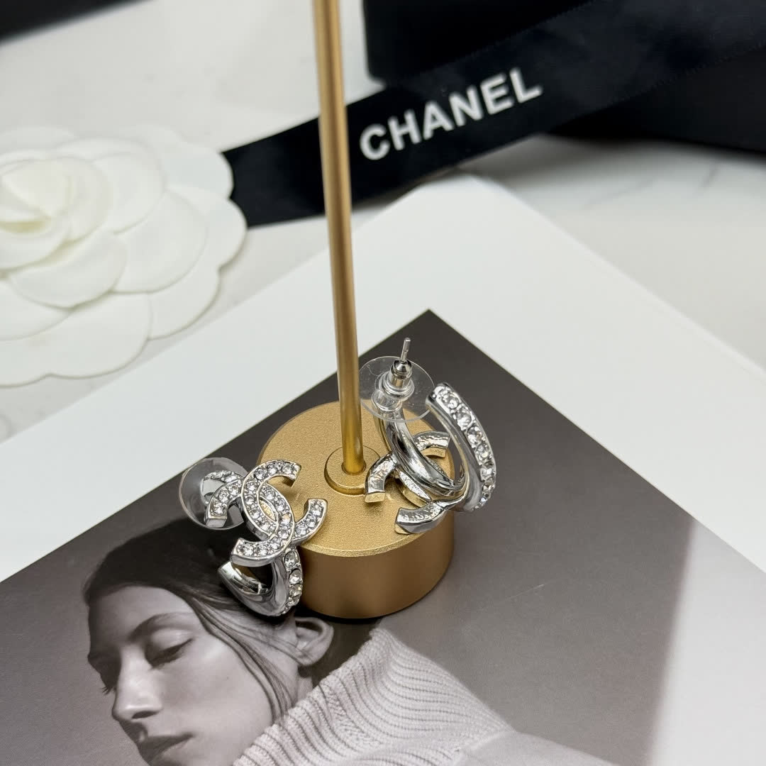 Chanel CC Logo Earrings