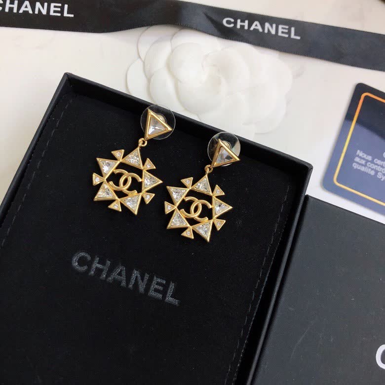 Chanel Gold-Tone Crystal Earrings Chanel Gold-Tone Crystal Earrings