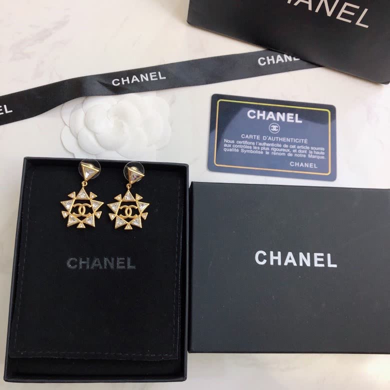 Chanel Gold-Tone Crystal Earrings