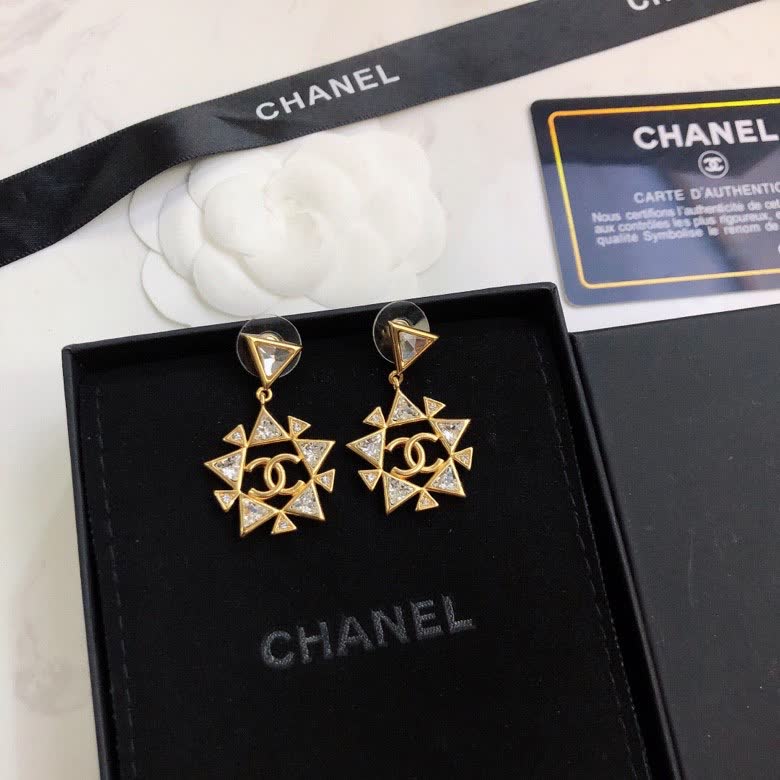 Chanel Gold-Tone Crystal Earrings