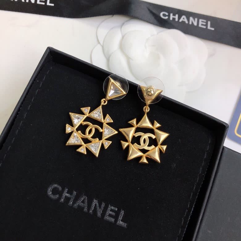 Chanel Gold-Tone Crystal Earrings