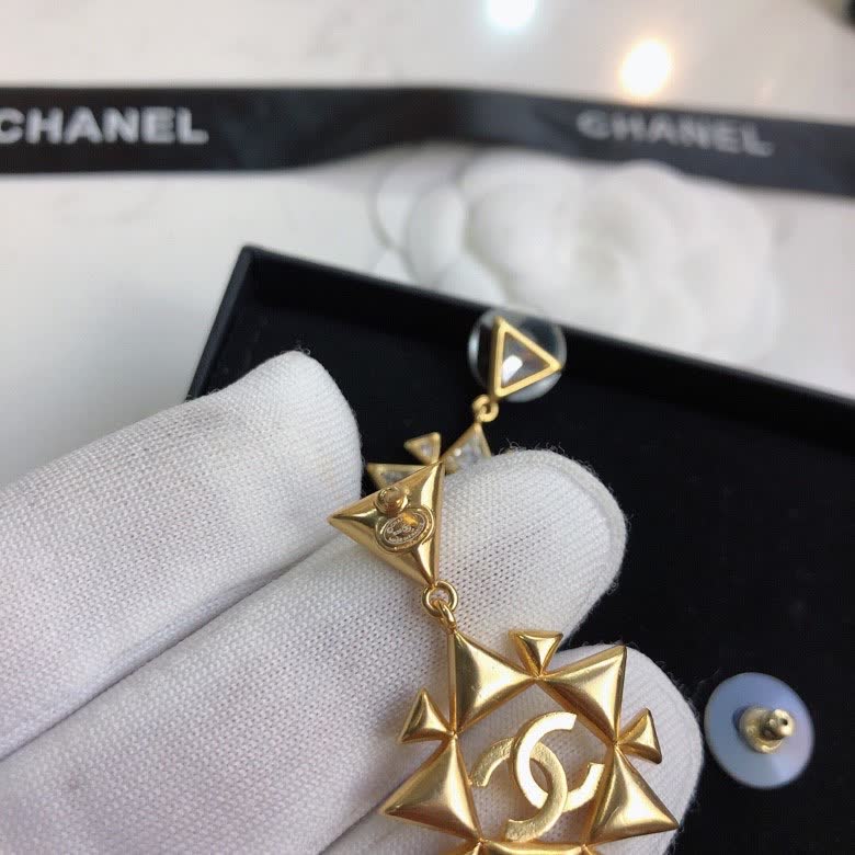 Chanel Gold-Tone Crystal Earrings