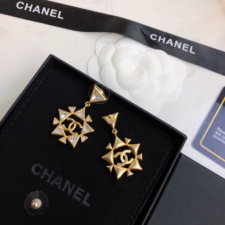 Chanel Gold-Tone Crystal Earrings