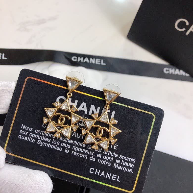 Chanel Gold-Tone Crystal Earrings