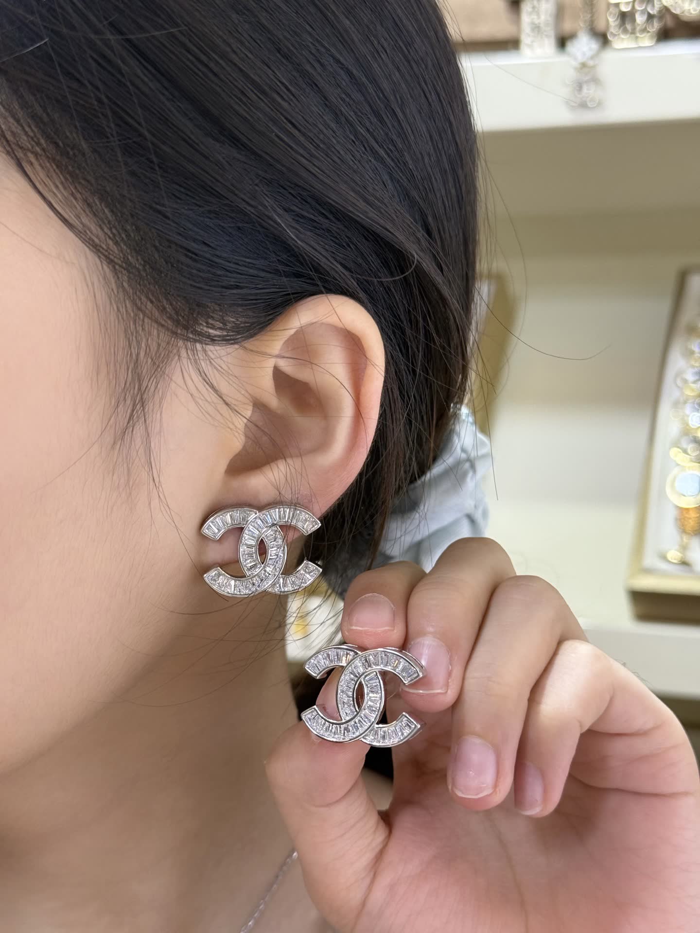 Chanel CC Logo Earrings