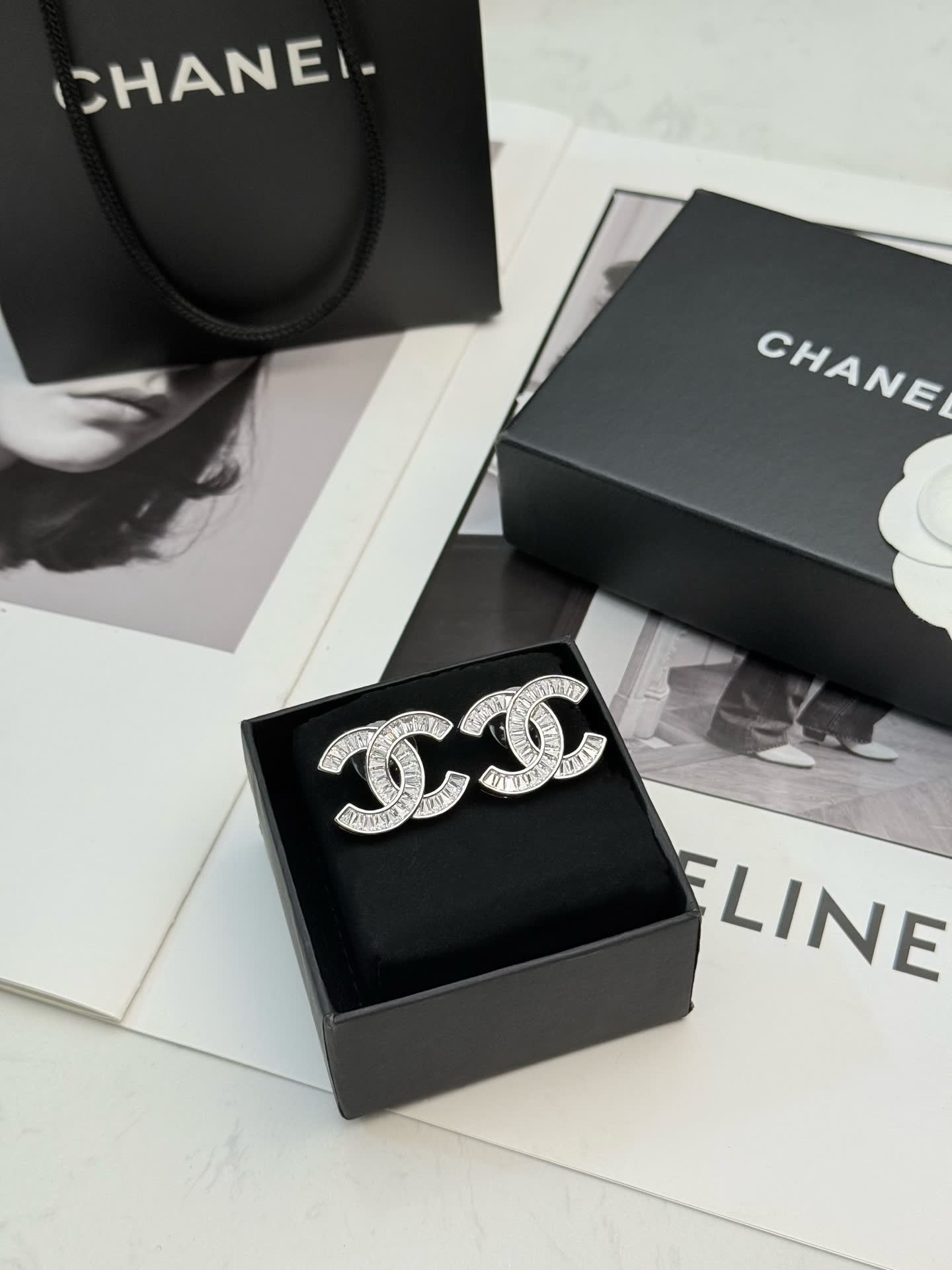 Chanel CC Logo Earrings