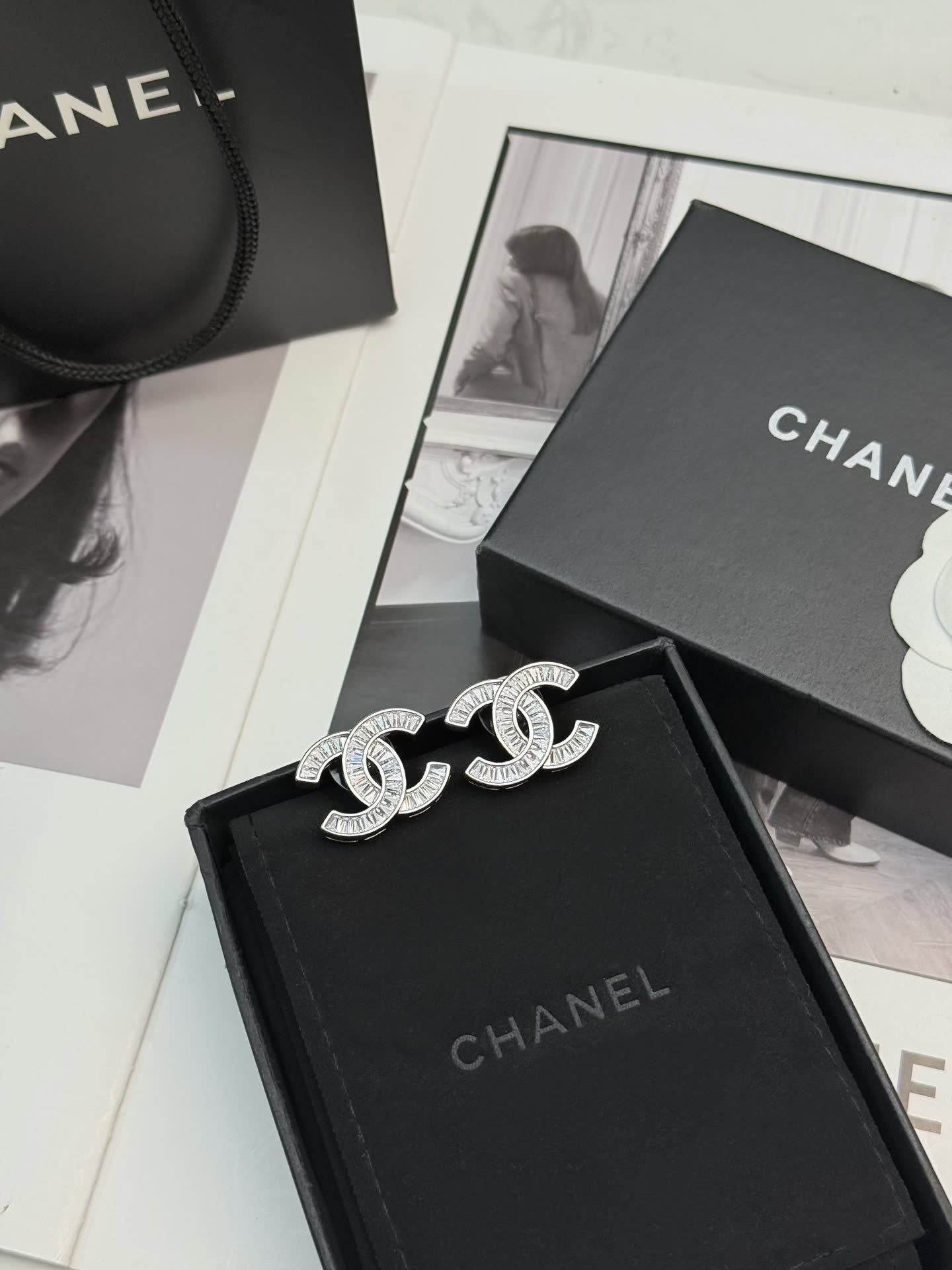 Chanel CC Logo Earrings