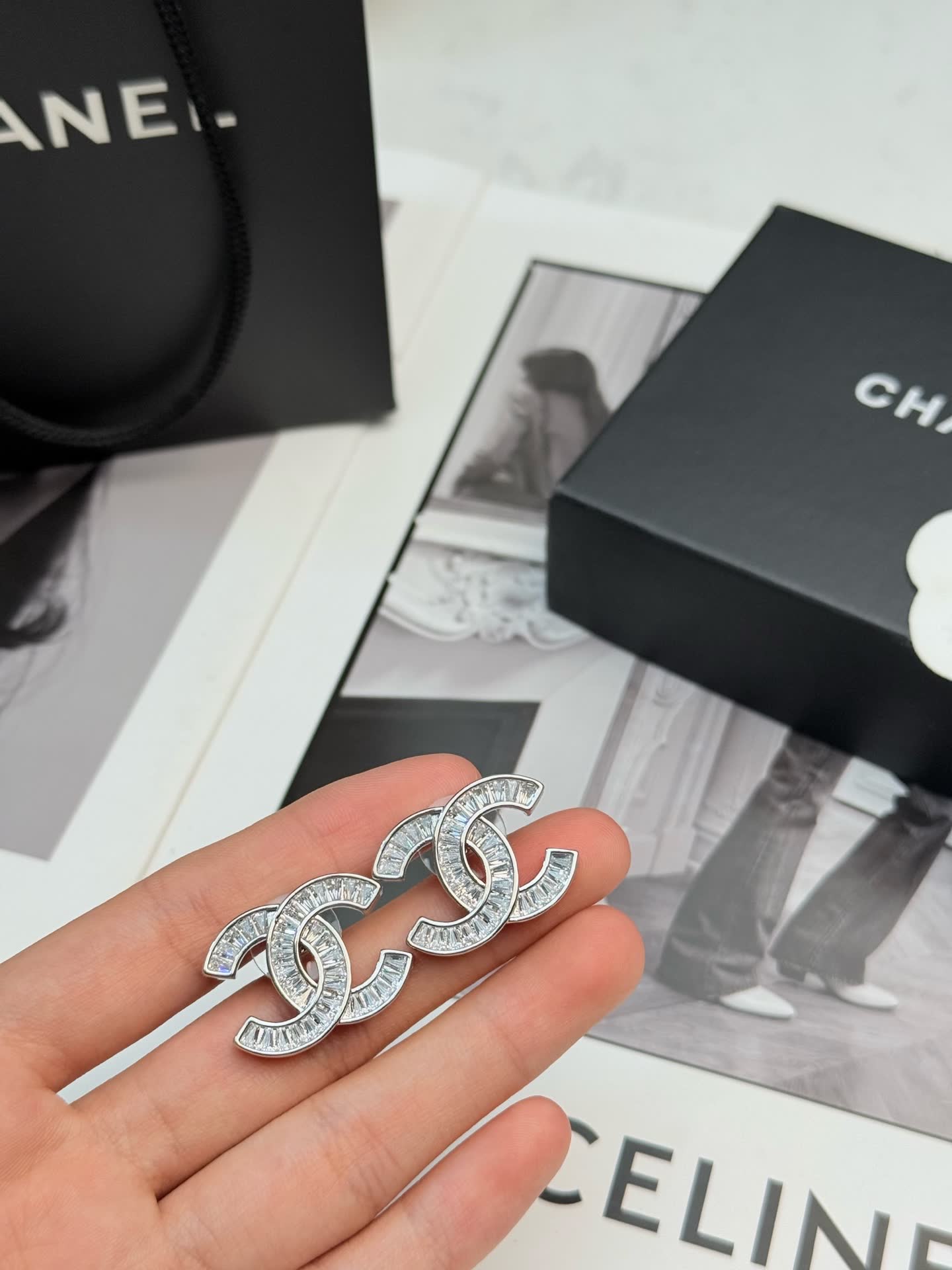 Chanel CC Logo Earrings