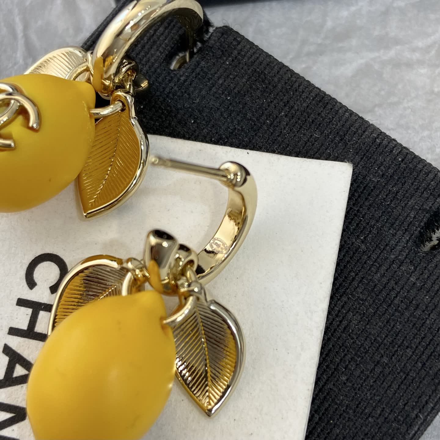 Chanel Yellow Lemon Earrings