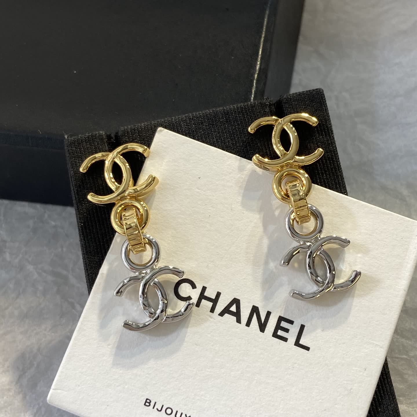 Chanel CC Logo Drop Earrings