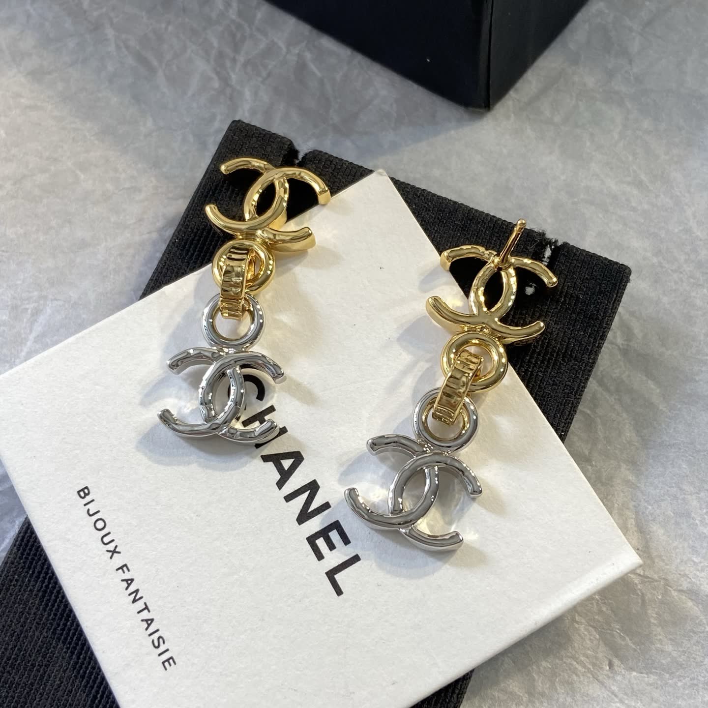 Chanel CC Logo Drop Earrings
