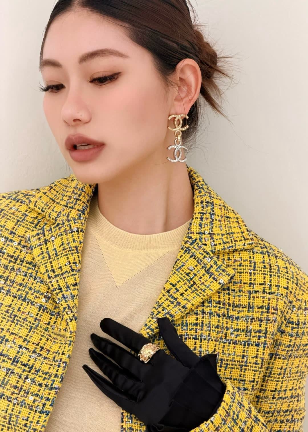 Chanel CC Logo Drop Earrings