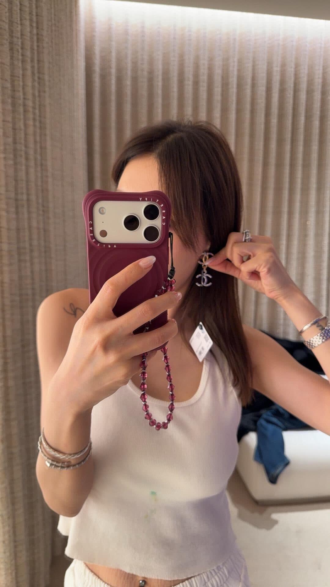 Chanel CC Logo Drop Earrings