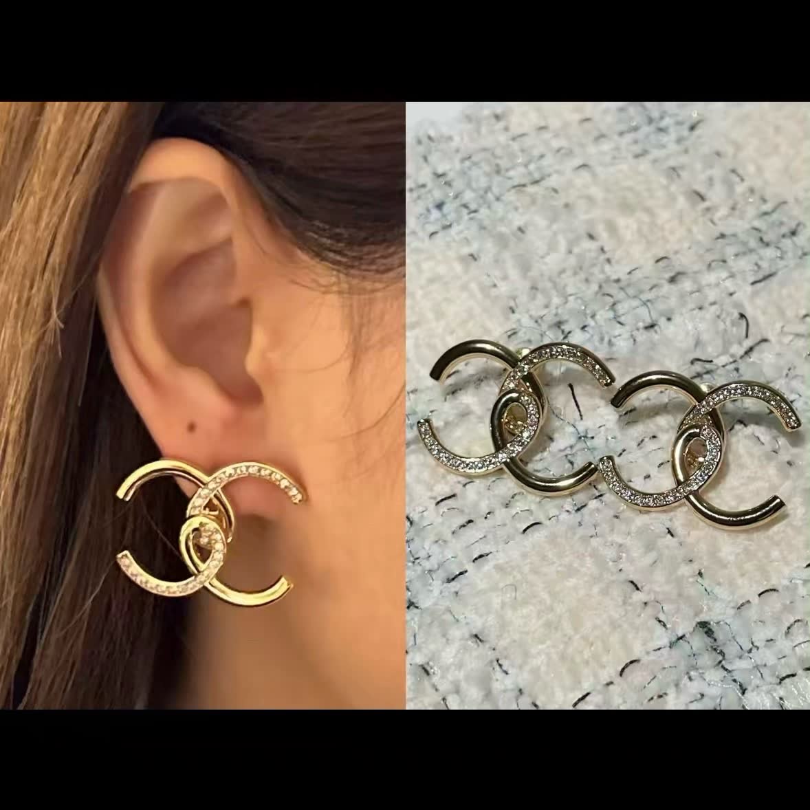 Chanel CC Logo Earrings