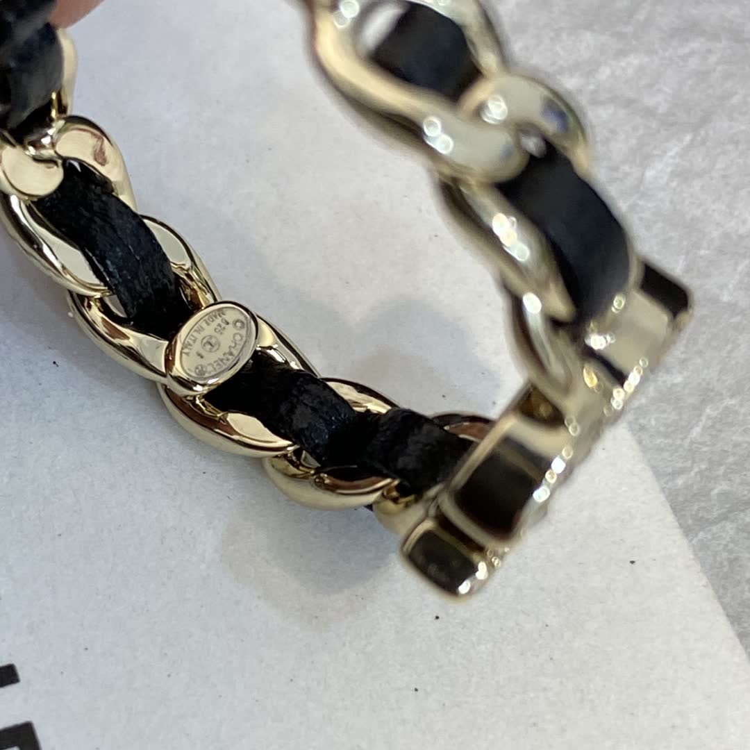 Chanel CC Logo Crystal Hoop Earrings