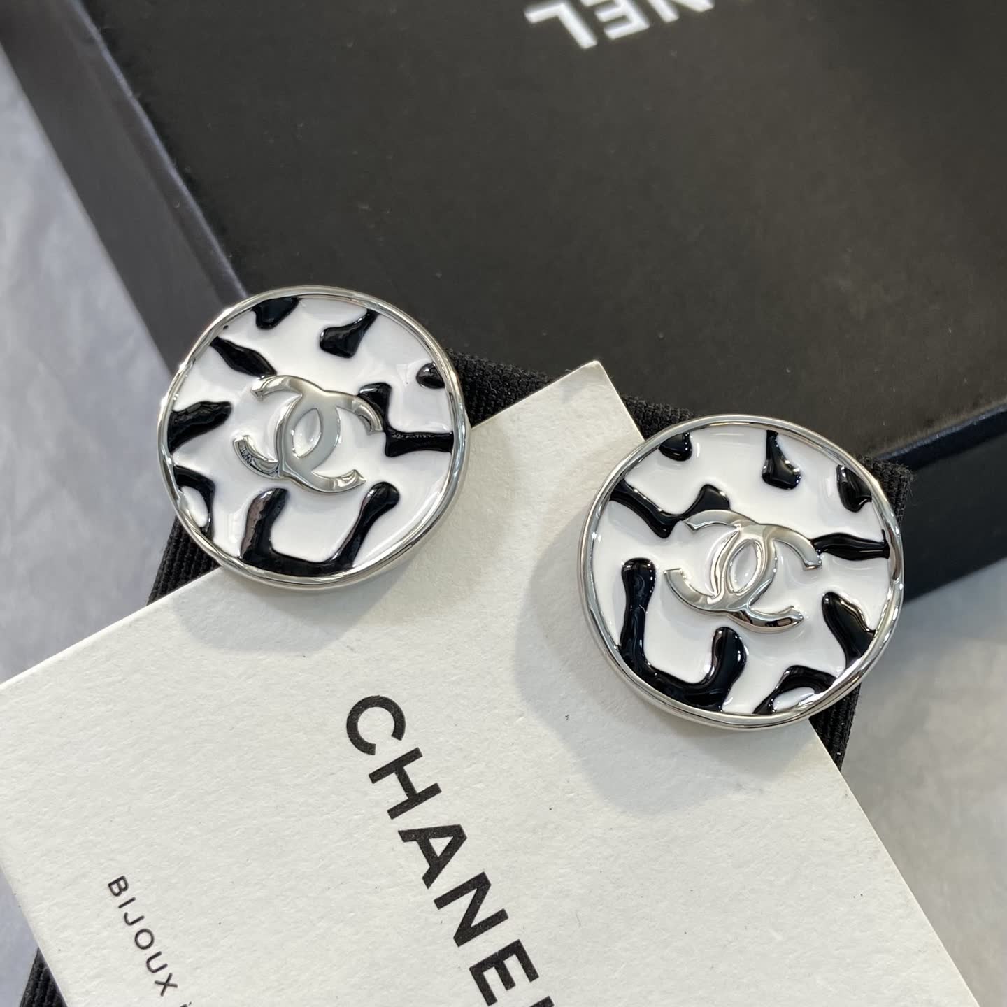 Chanel Leopard Print Earrings