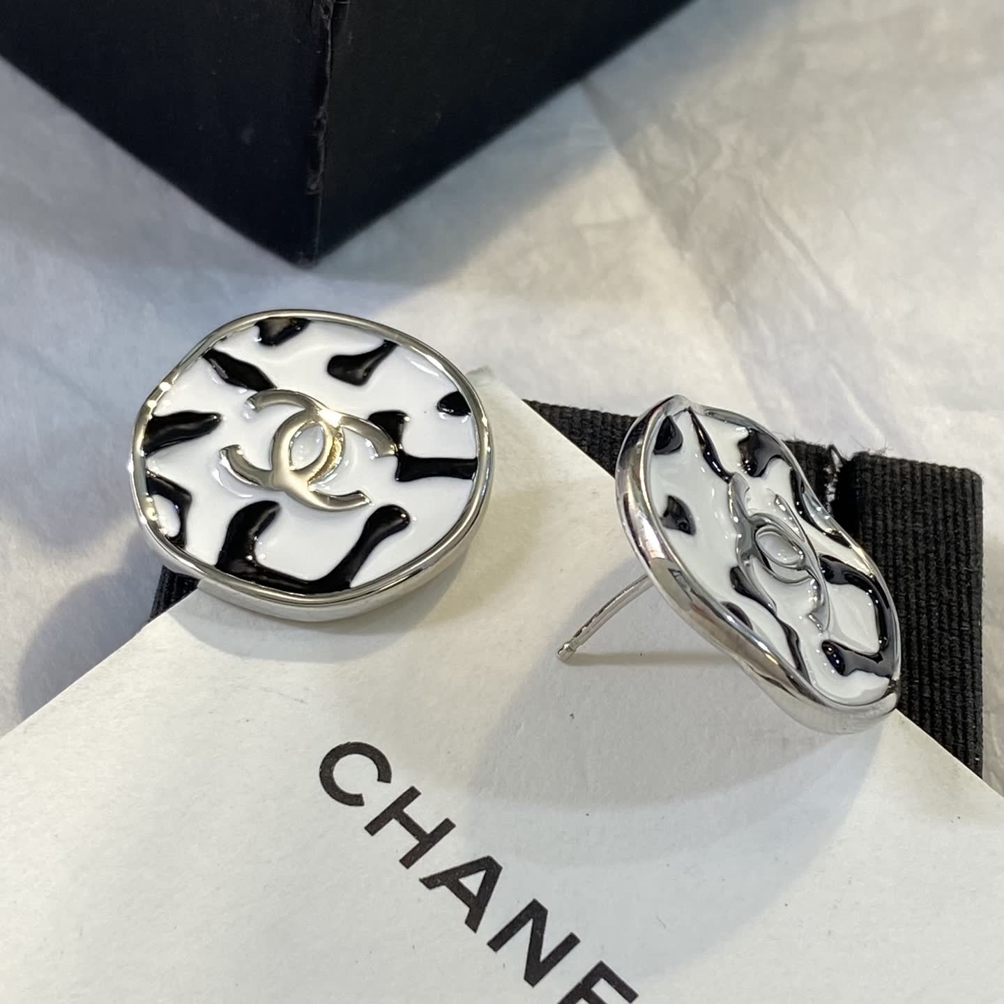 Chanel Leopard Print Earrings