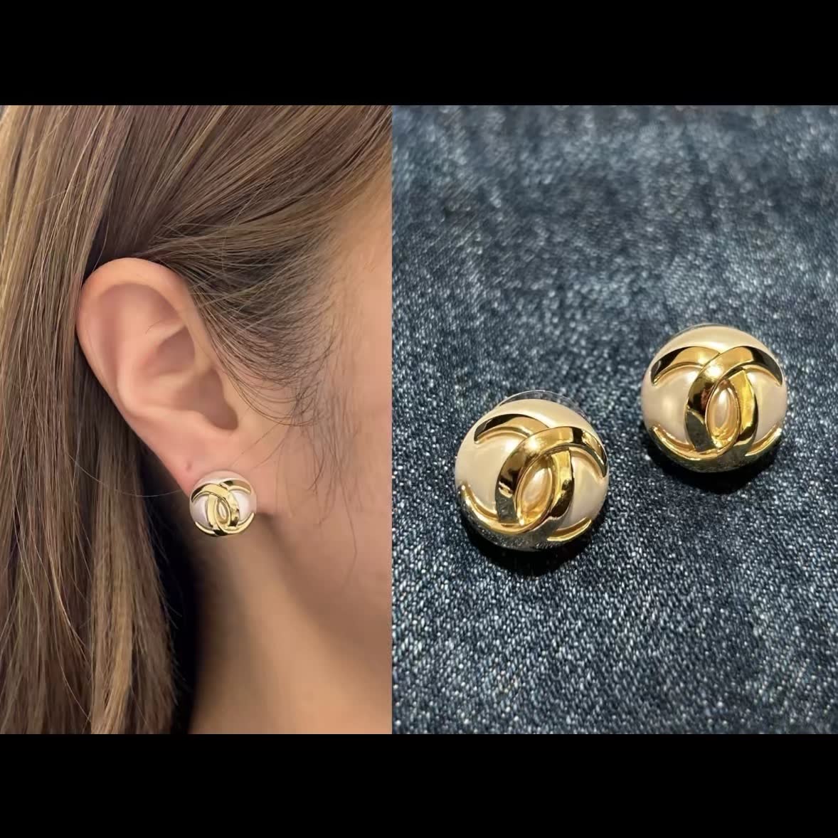 Chanel CC Logo Earrings
