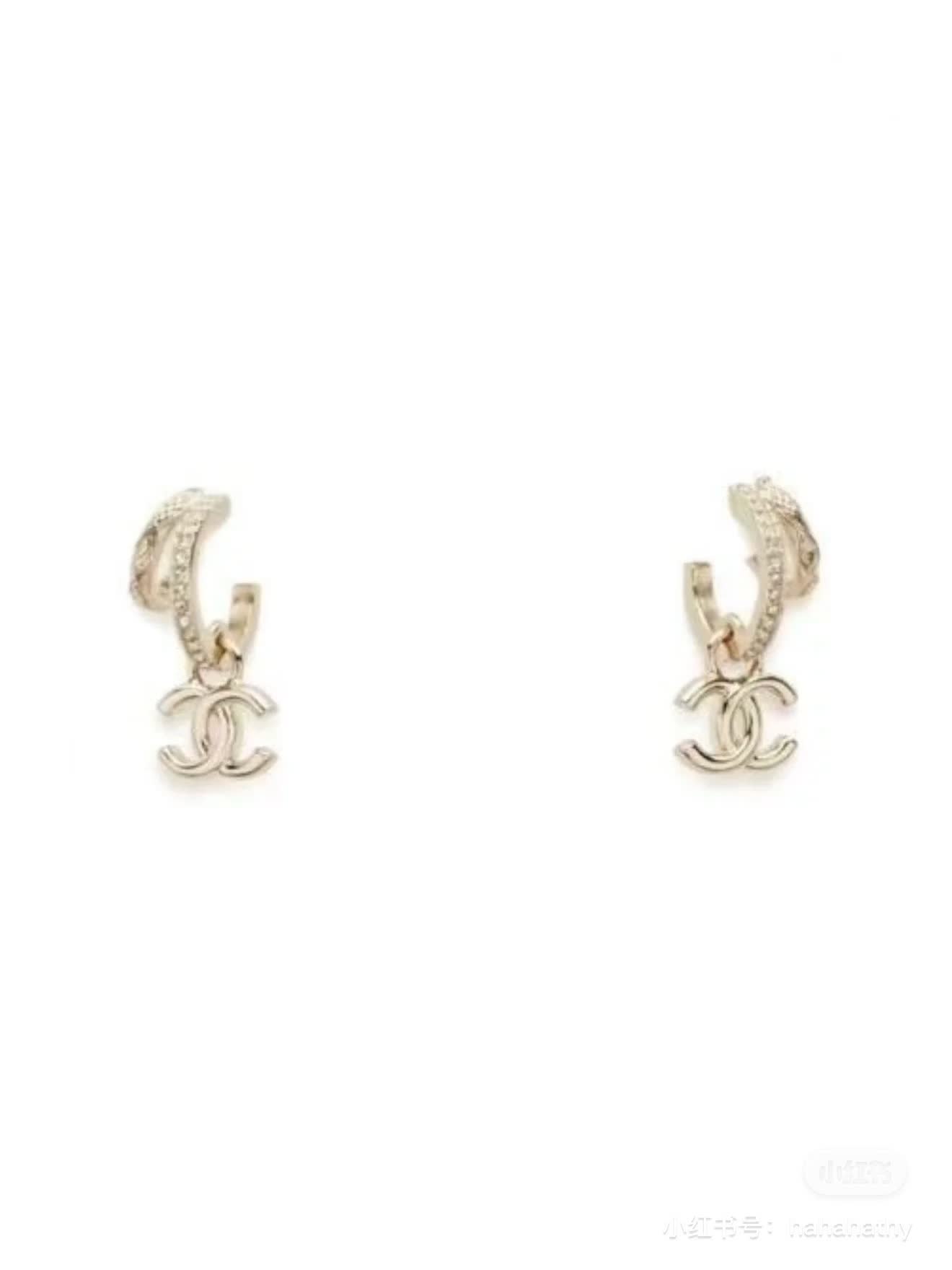 Chanel CC Logo Gold Hoop Earrings Chanel CC Logo Gold Hoop Earrings