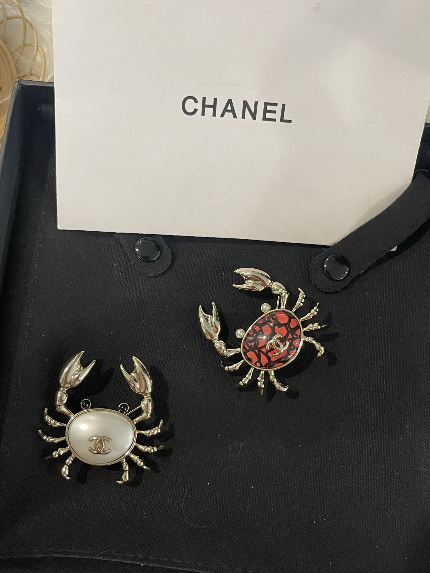 Chanel Crab Clip Earrings