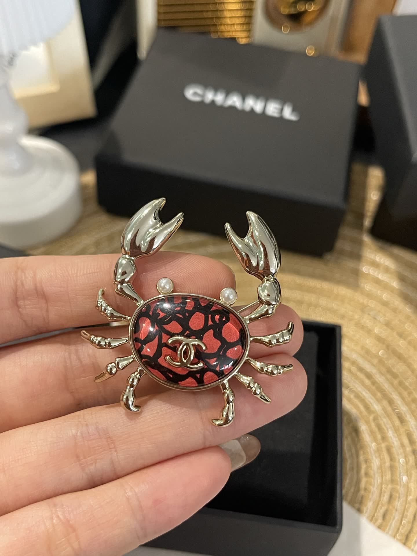 Chanel Crab Clip Earrings