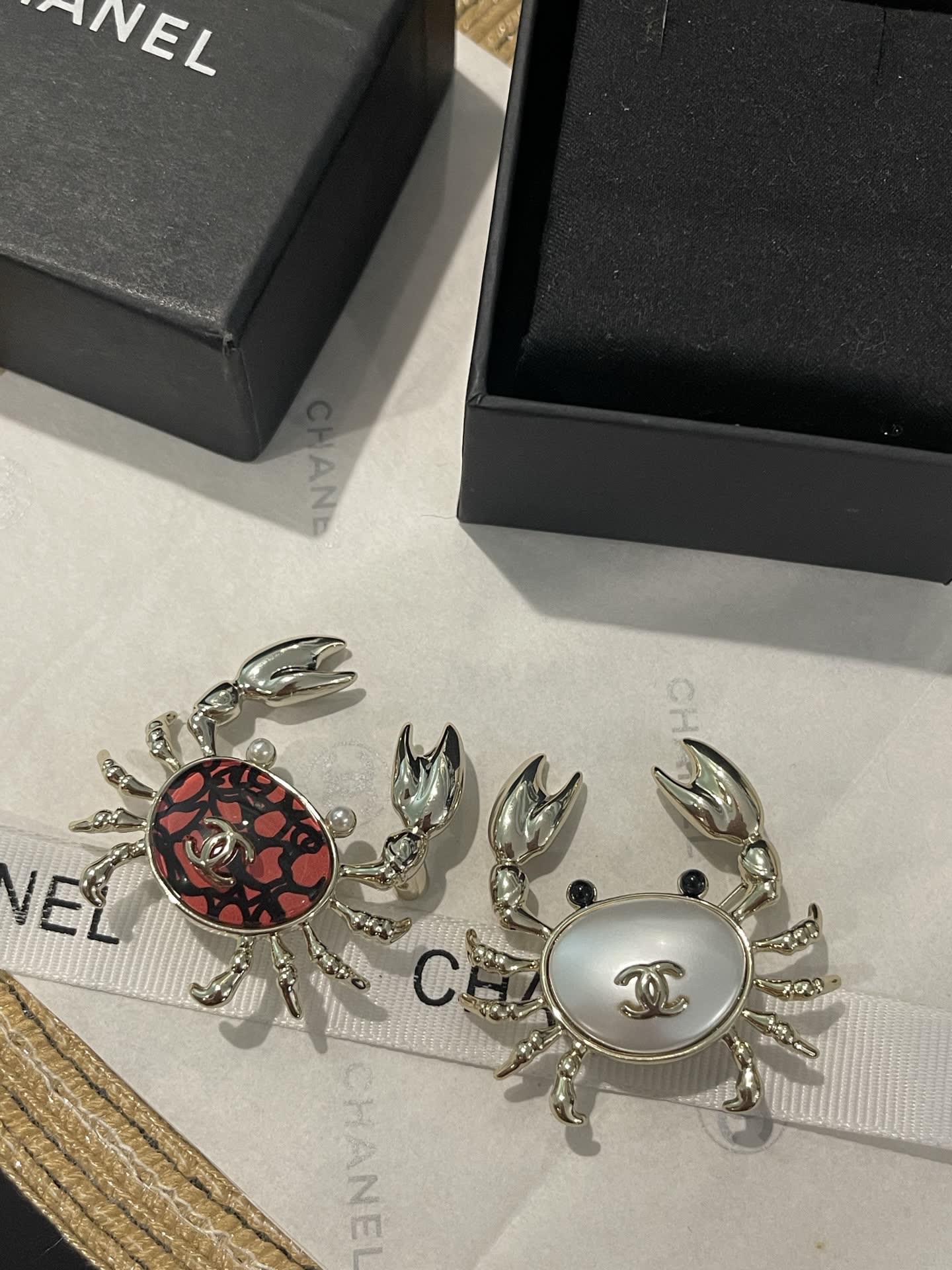 Chanel Crab Clip Earrings