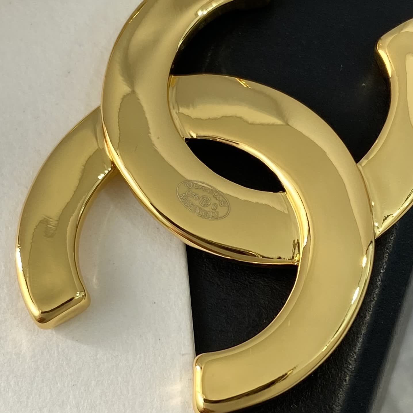 Chanel CC Logo Gold Tone Stud Earrings