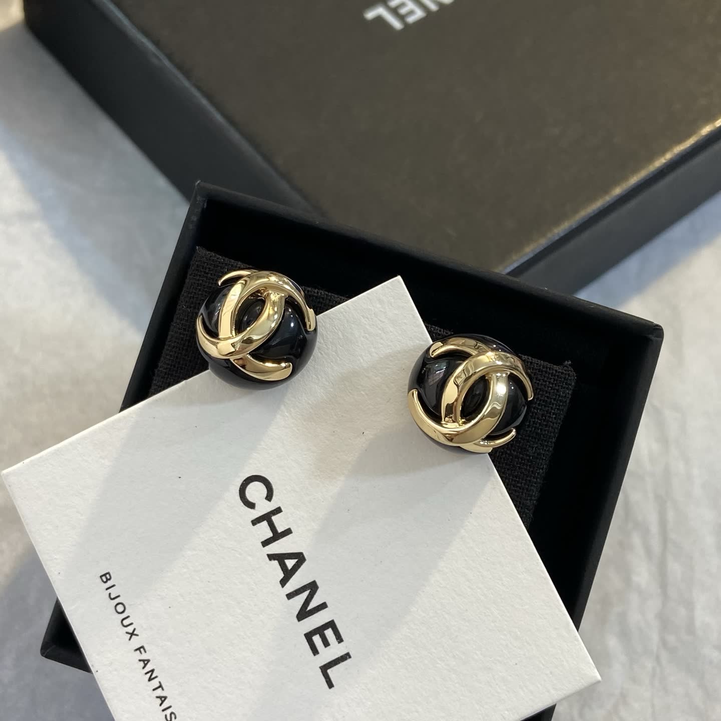 Chanel CC Logo Stud Earrings