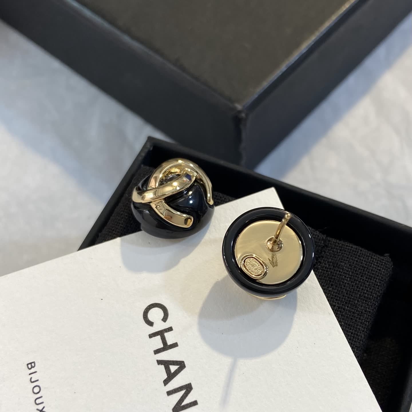 Chanel CC Logo Stud Earrings