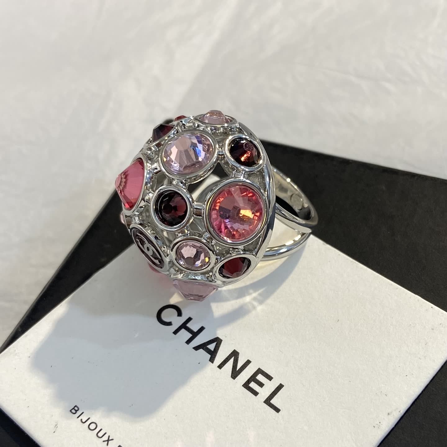 Chanel Earrings - Pink Crystal Design