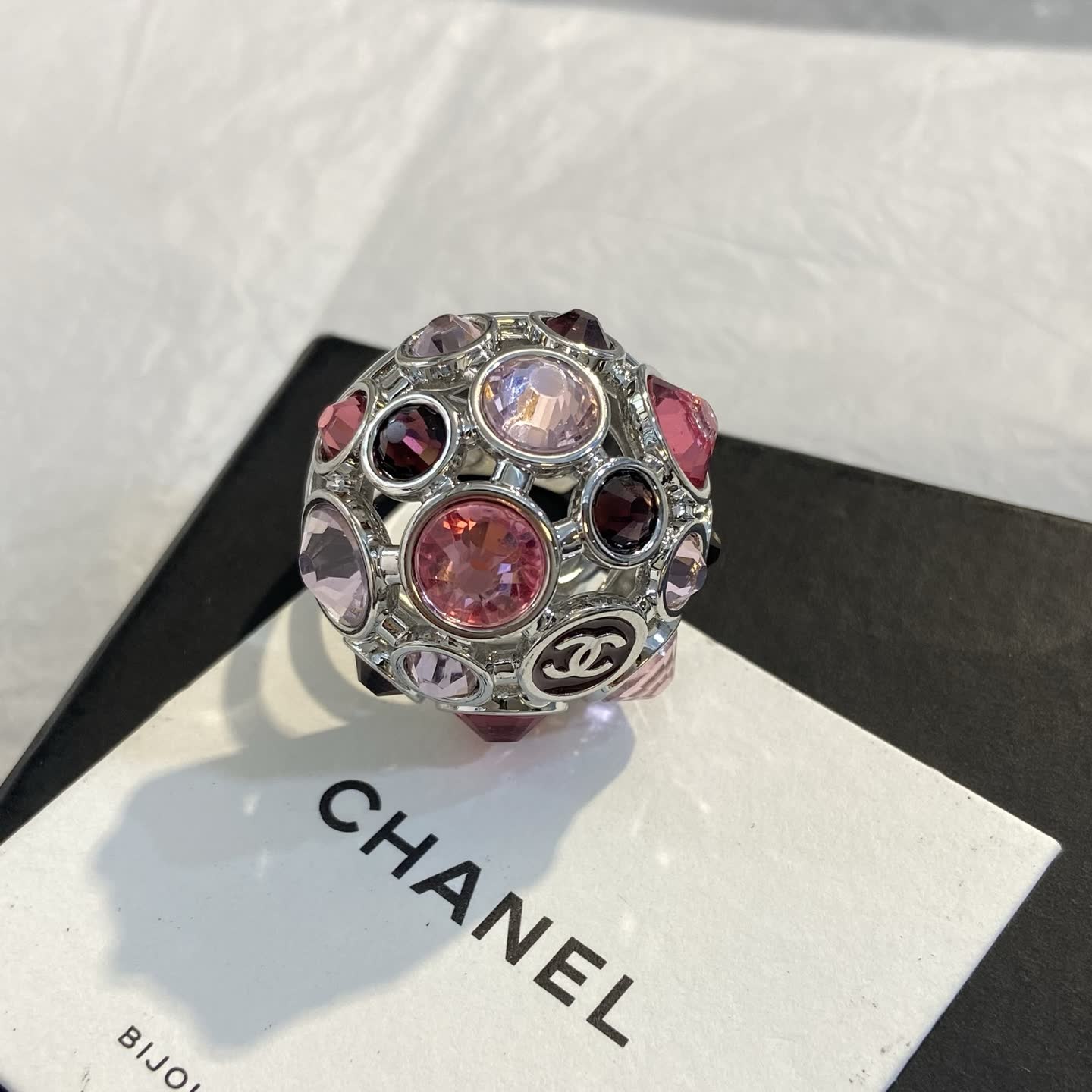 Chanel Earrings - Pink Crystal Design Chanel Earrings - Pink Crystal Design