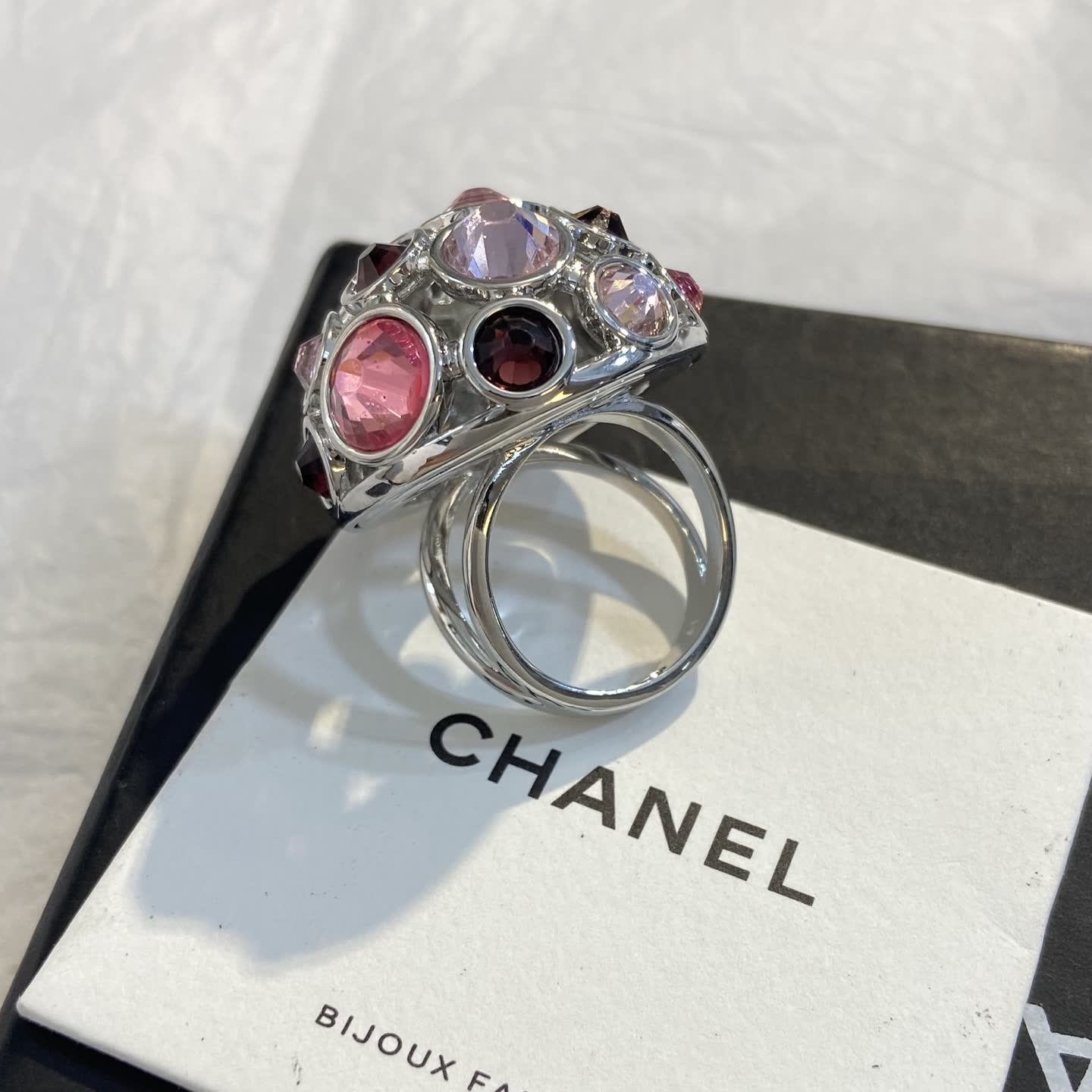 Chanel Earrings - Pink Crystal Design