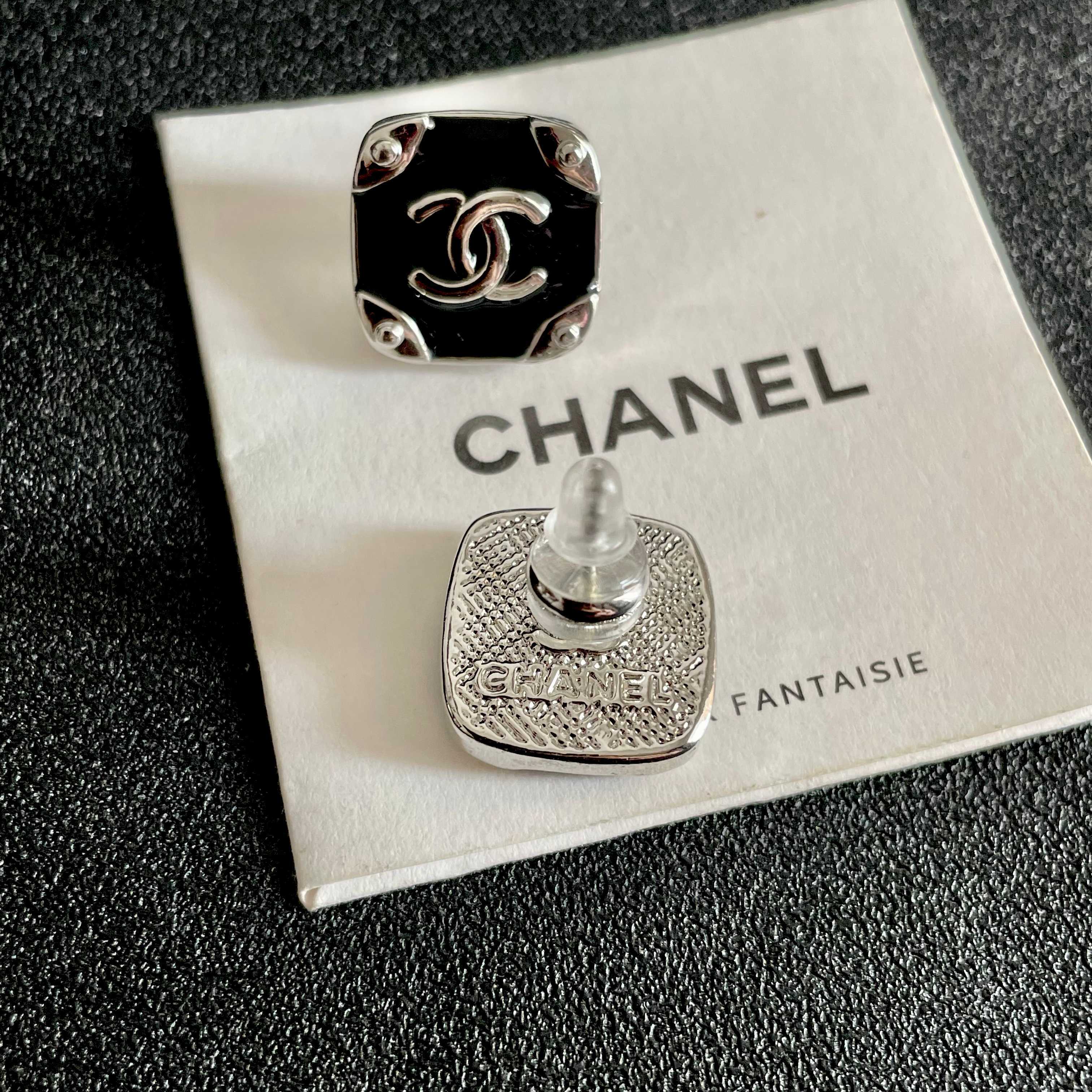 Chanel CC Logo Stud Earrings and Ring Set