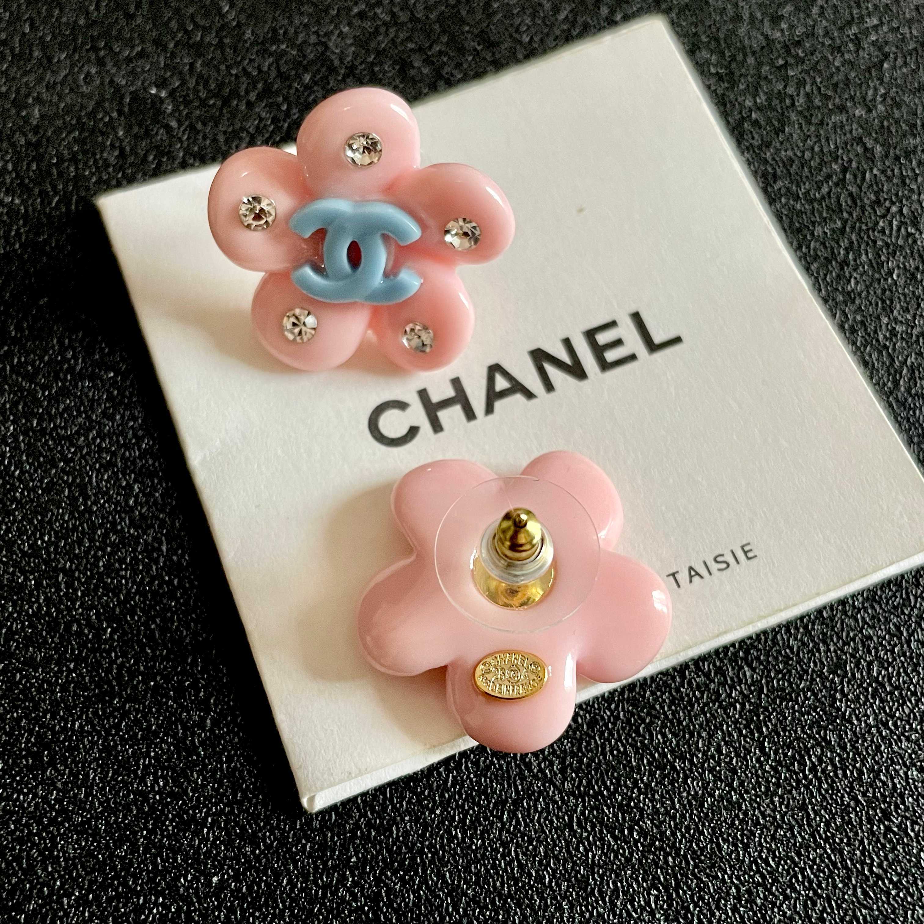 Chanel Pink Flower Earrings