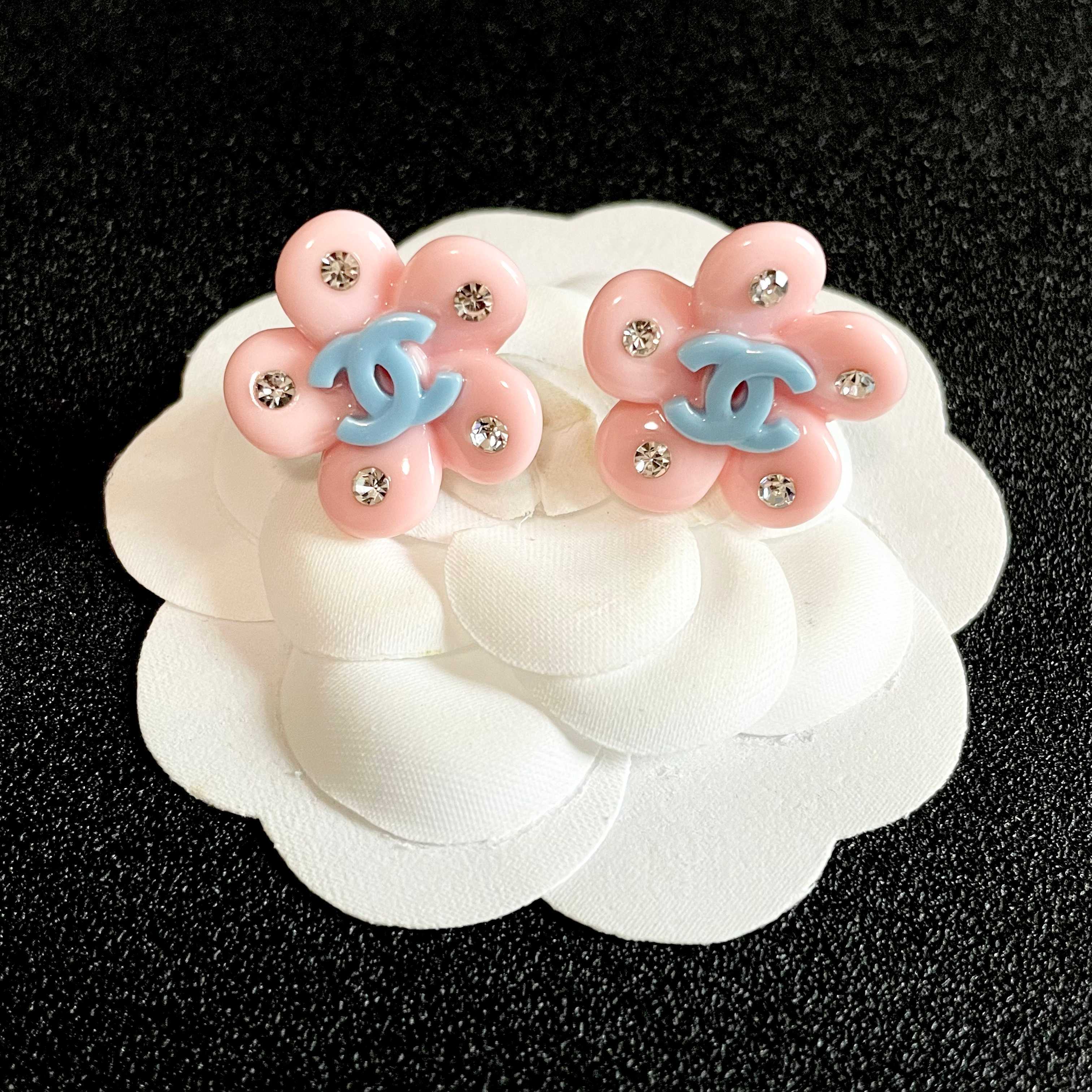 Chanel Pink Flower Earrings