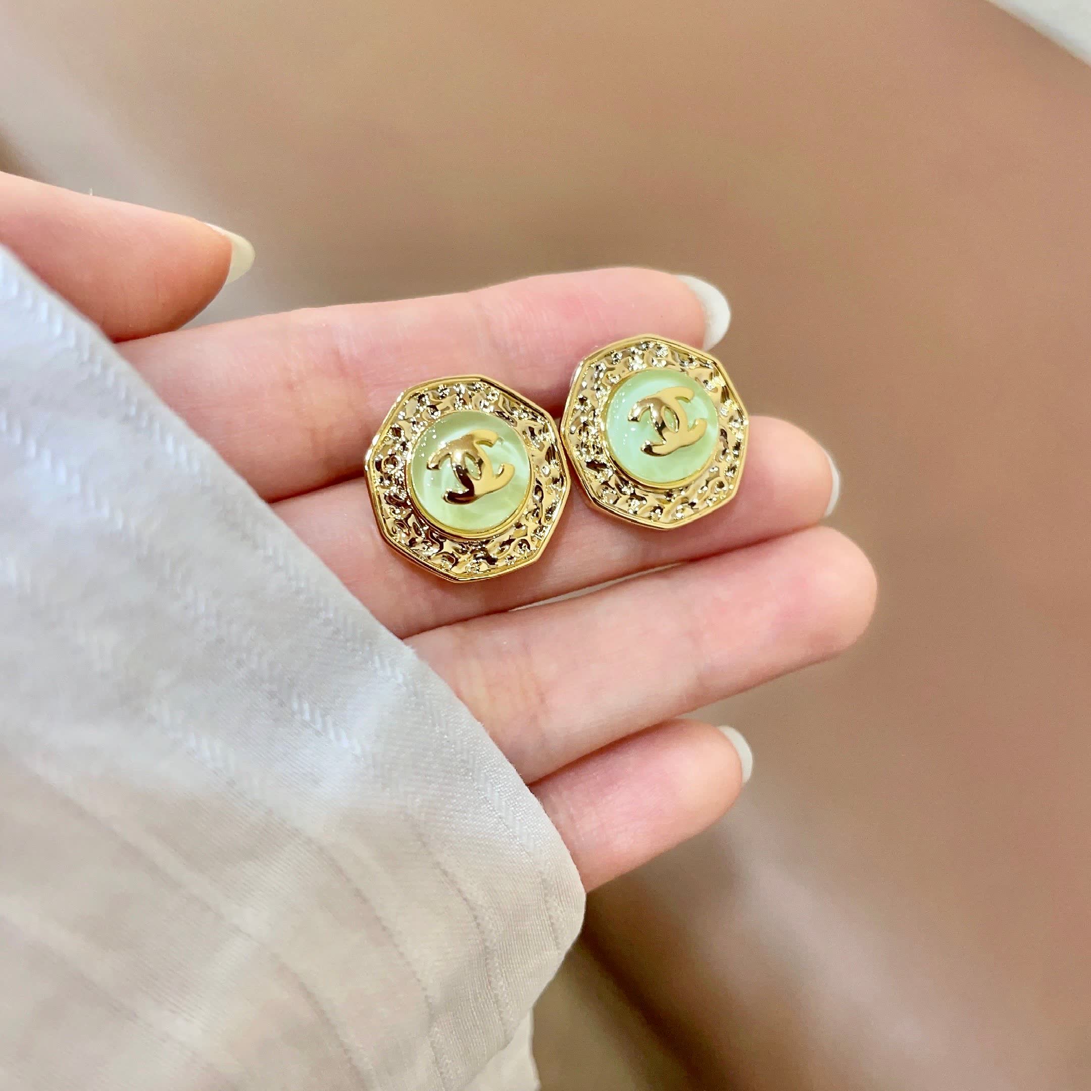 Chanel CC Logo Stud Earrings