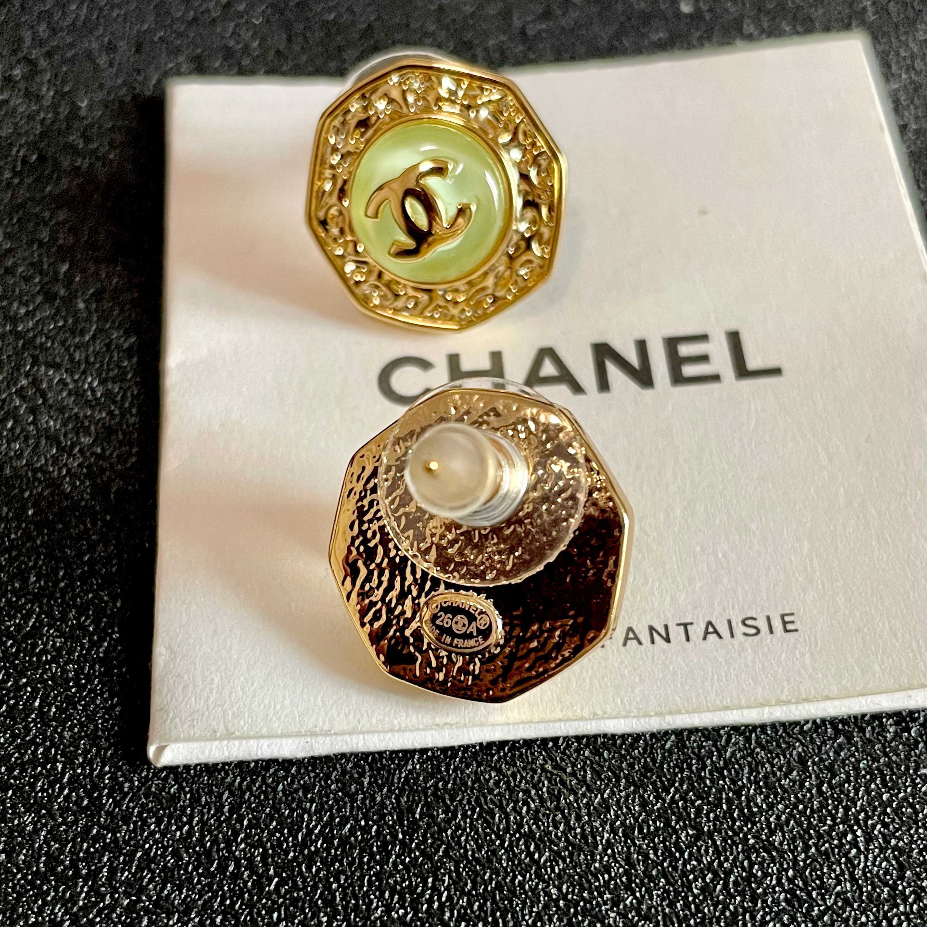 Chanel CC Logo Stud Earrings