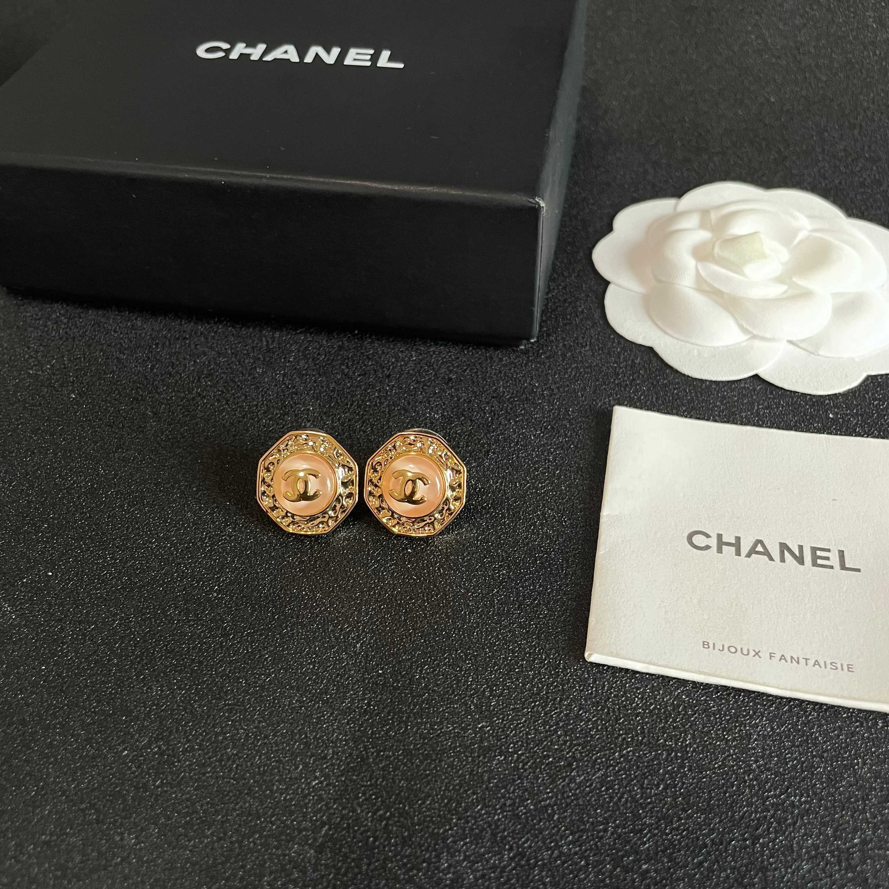 Chanel CC Logo Stud Earrings