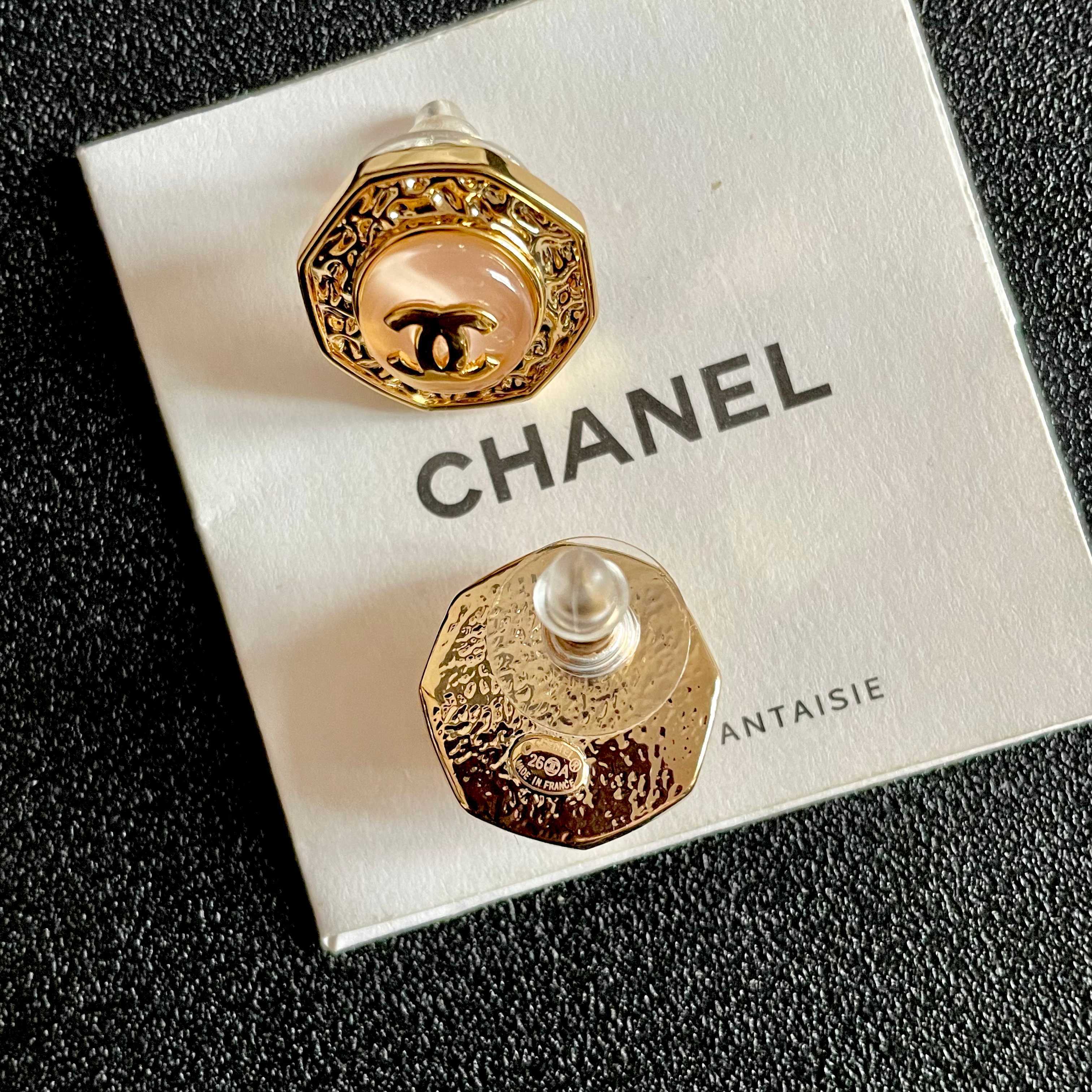 Chanel CC Logo Stud Earrings