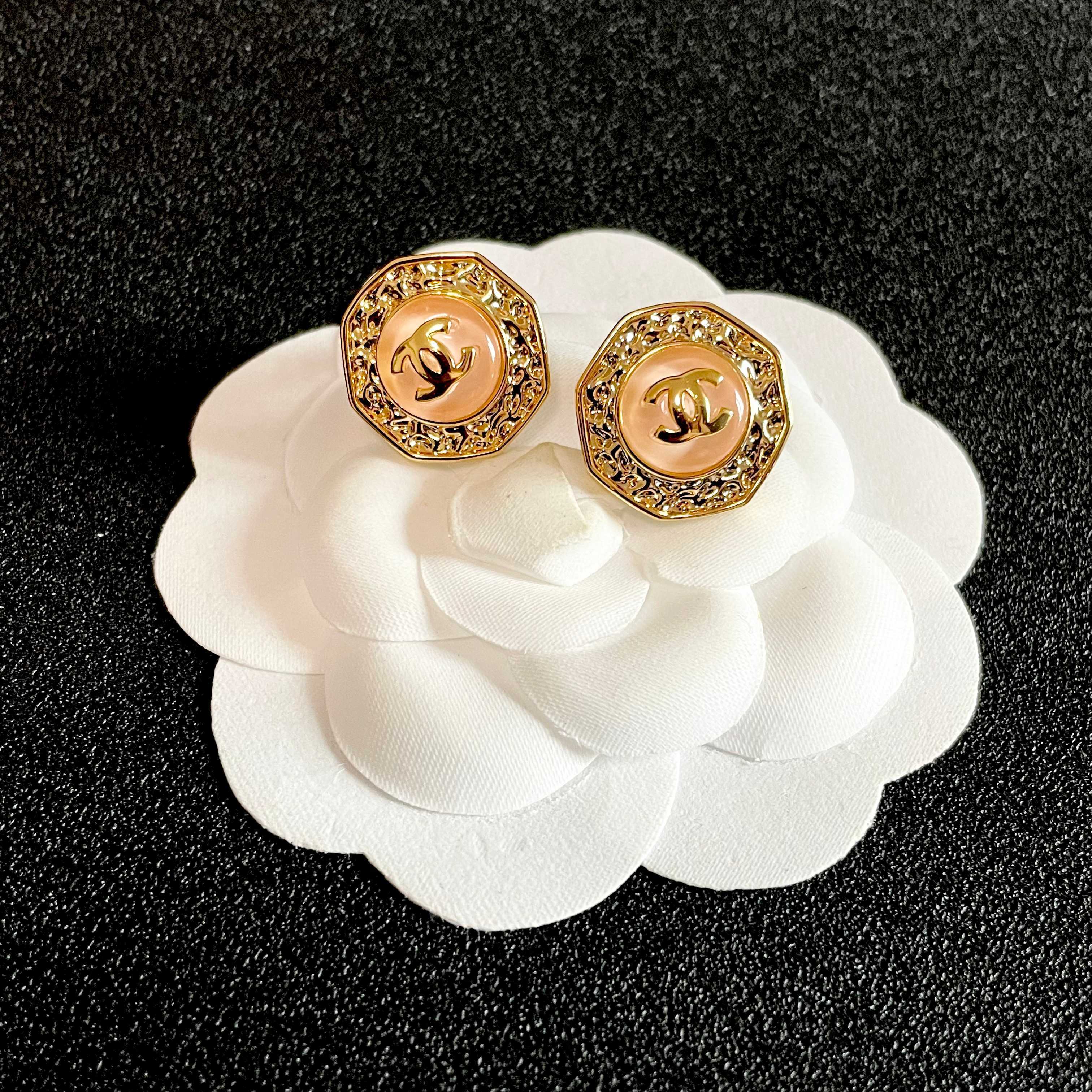 Chanel CC Logo Stud Earrings