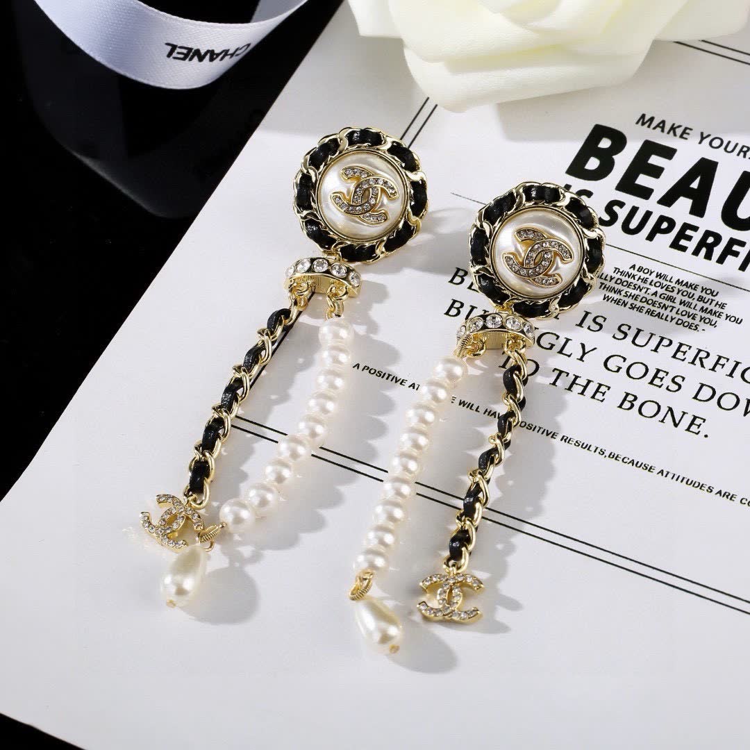 Chanel Pearl & Crystal Earrings