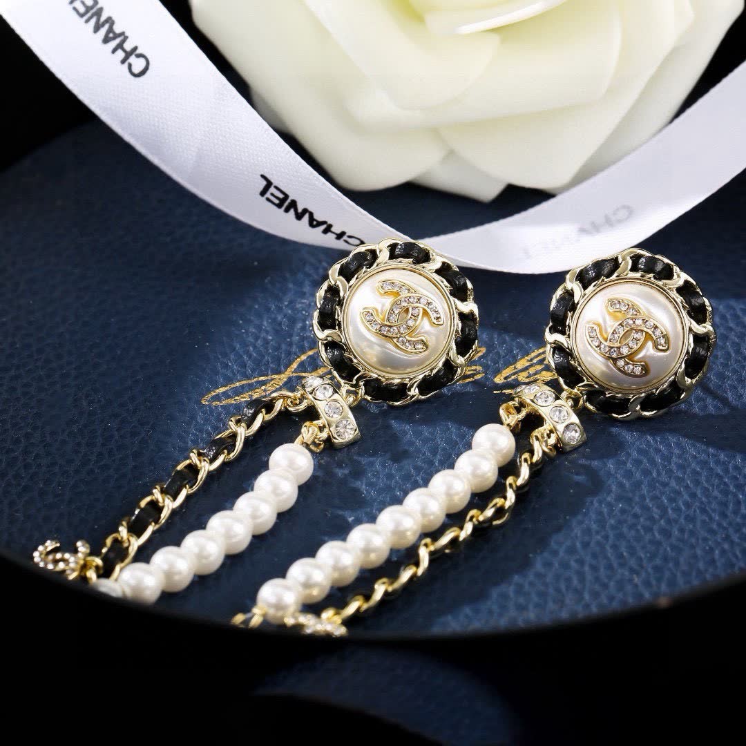 Chanel Pearl & Crystal Earrings