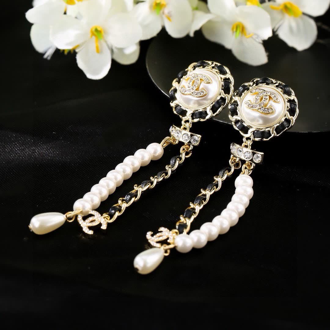 Chanel Pearl & Crystal Earrings
